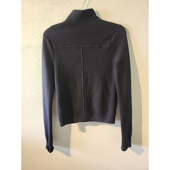 J. Crew Vintage Y2K Black Shawl Wool Button Sweater Cardigan Size Small S pocket - Picture 7 of 9